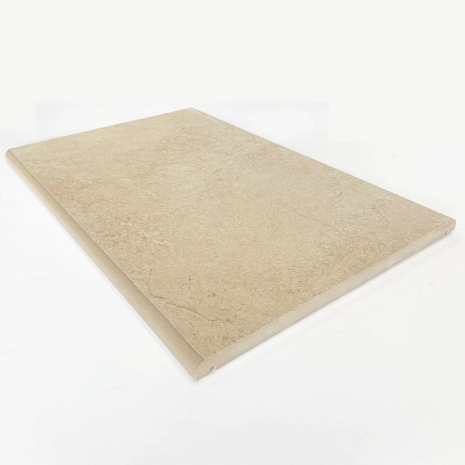 400mm x 600mm Castle Hammerstone Beige porcelain coping stone in wide format with warm beige finish