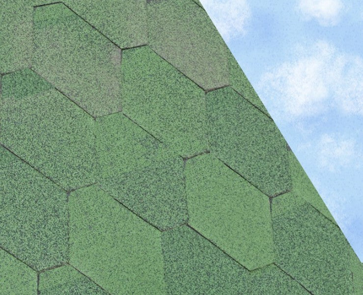 Superior Self-Adhesive Solid Green 3 Tab Hexagonal Bitumen Shingles (2.4m2)