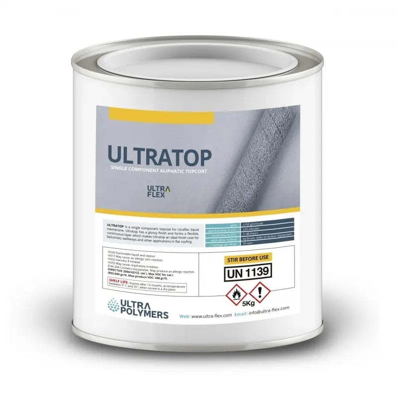 UltraTop High Performance Liquid Top Coat 5kg dark grey gloss tub for UltraFlex roofing systems