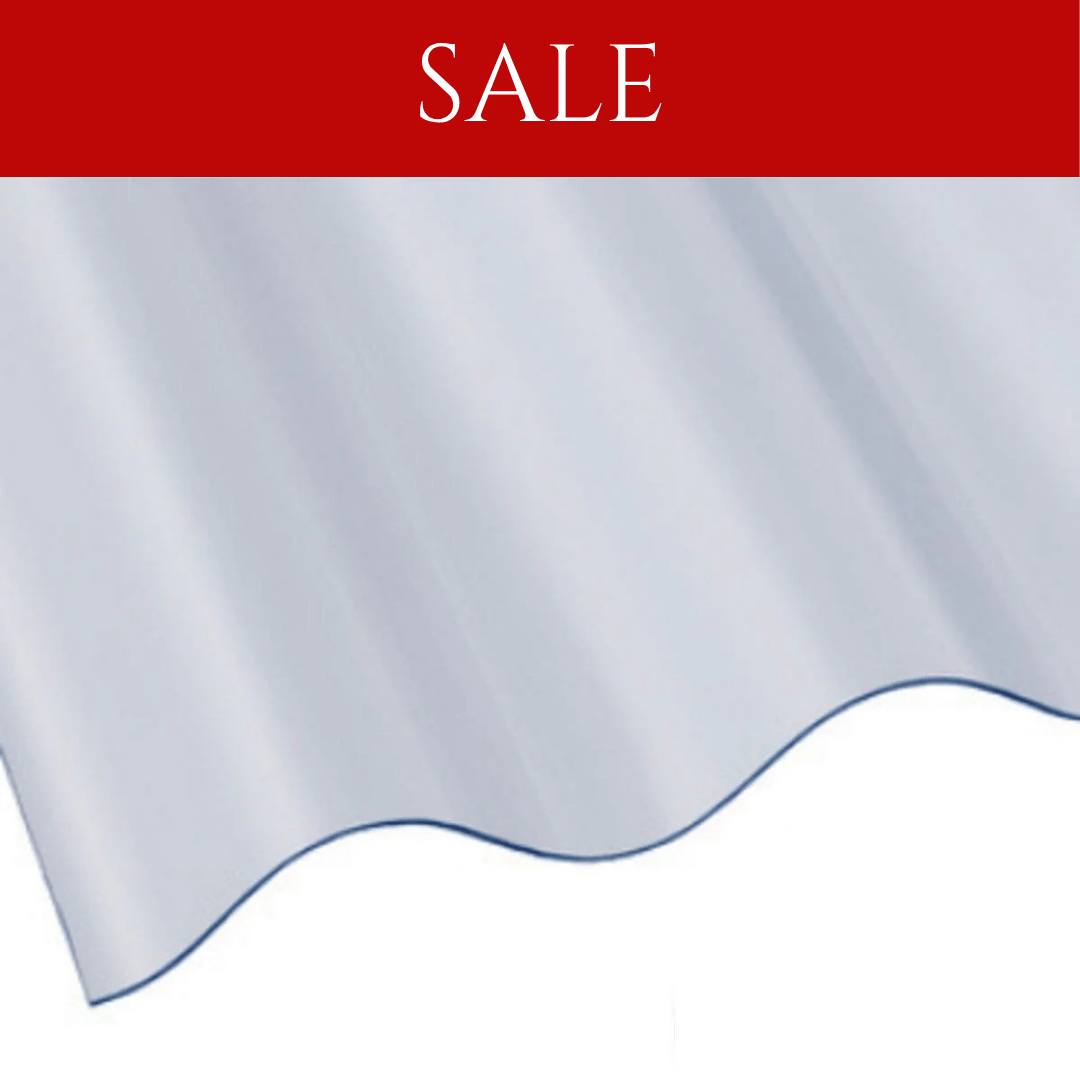 Vistalux Profile 3 PVC corrugated Roofing Sheet with sale banner
