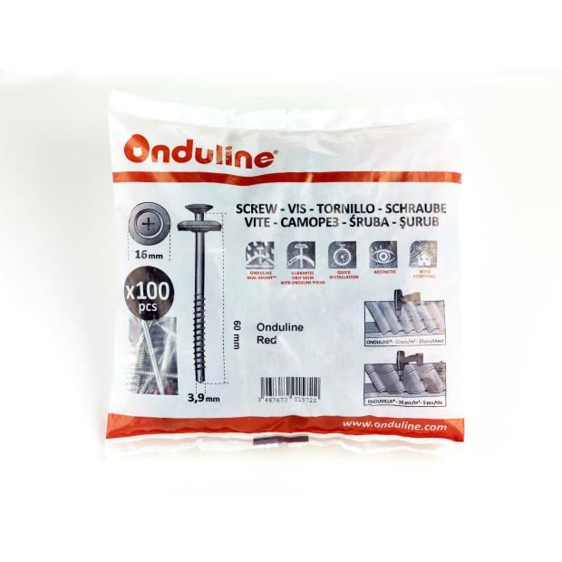 Onduline Universal Roofing Screws - Red, fitted