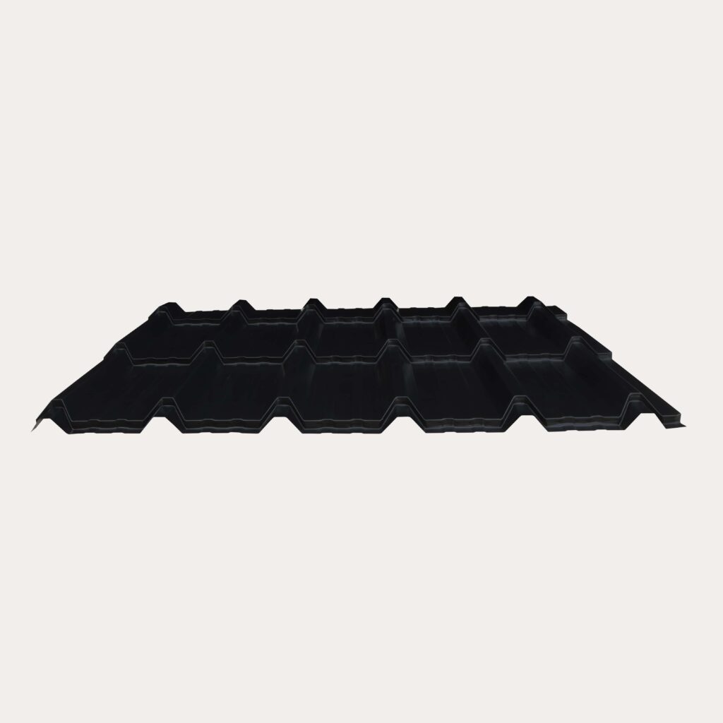 Hornsey Polyester Coated Box Tile Effect Roofing Sheet (32/1000) - Jet Black