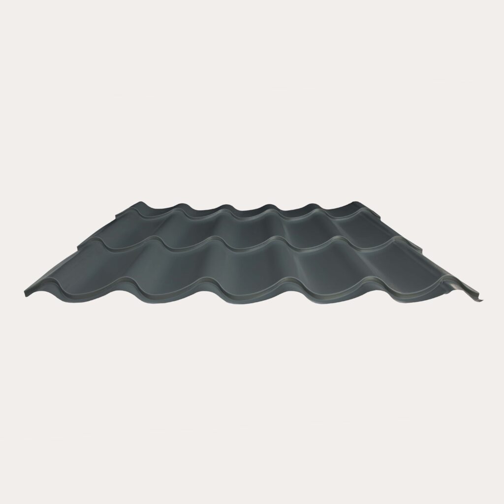 Hornsey Plastisol Coated Pan Tile Effect Roofing Sheet (33/1000) - Merlin Grey
