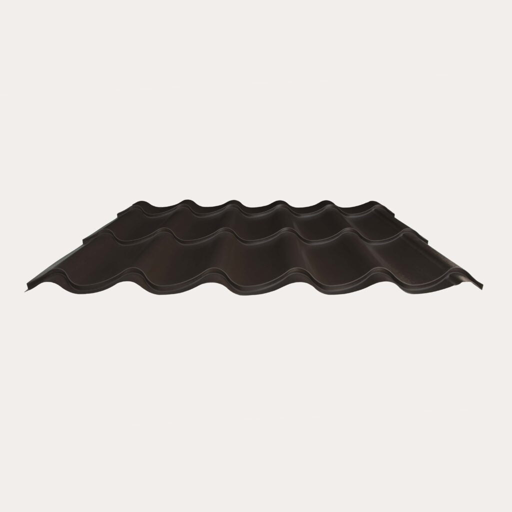 Hornsey Plastisol Coated Pan Tile Effect Roofing Sheet (33/1000) - Vandyke Brown