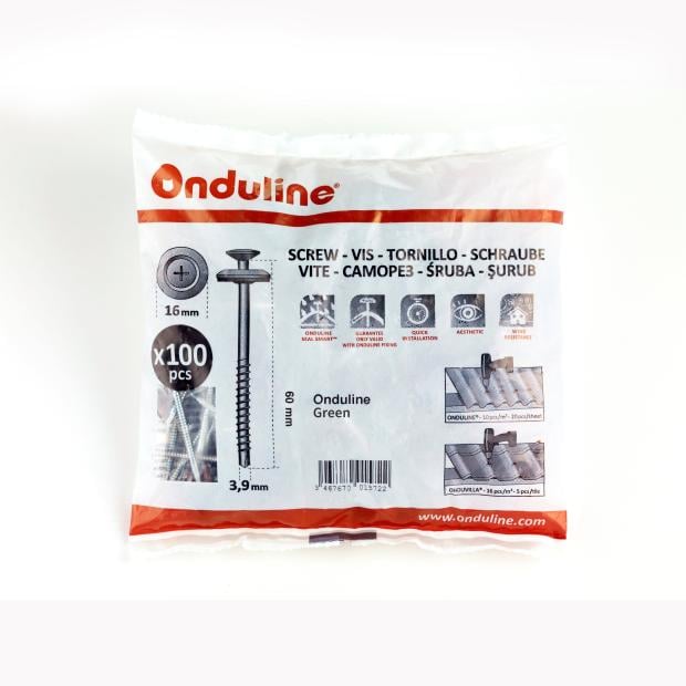 Onduline Universal Roofing Screws - Green, fitted