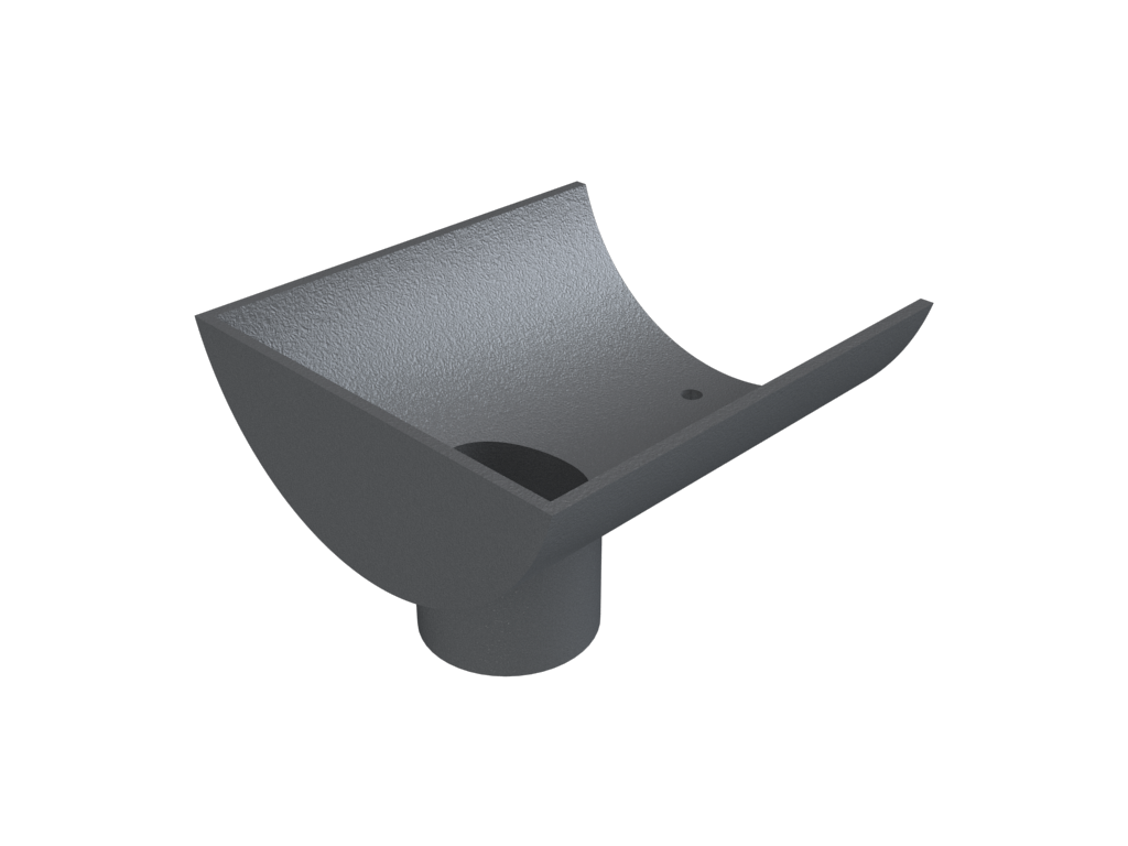 ARP Britannia Cast Iron 4" Plain Half Round Dropend Outlet