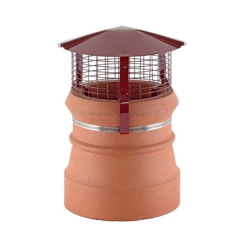 Birdguard Round Painted Stainless Steel Chimney Cowl For Gas - Strap Fix (150mm - 240mm)