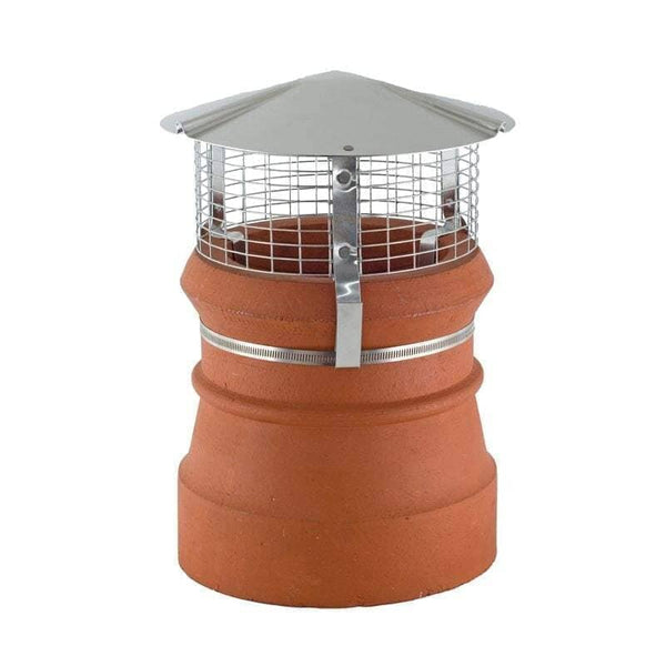 Birdguard Round Stainless Steel Chimney Cowl For Gas - Strap Fix (150mm - 240mm)