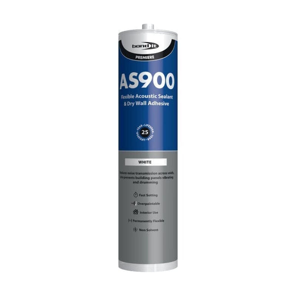 Bond-It AS900 Acoustic Acrylic Sealant - White - 900ml (Box of 12) - Roofing Supplies UK