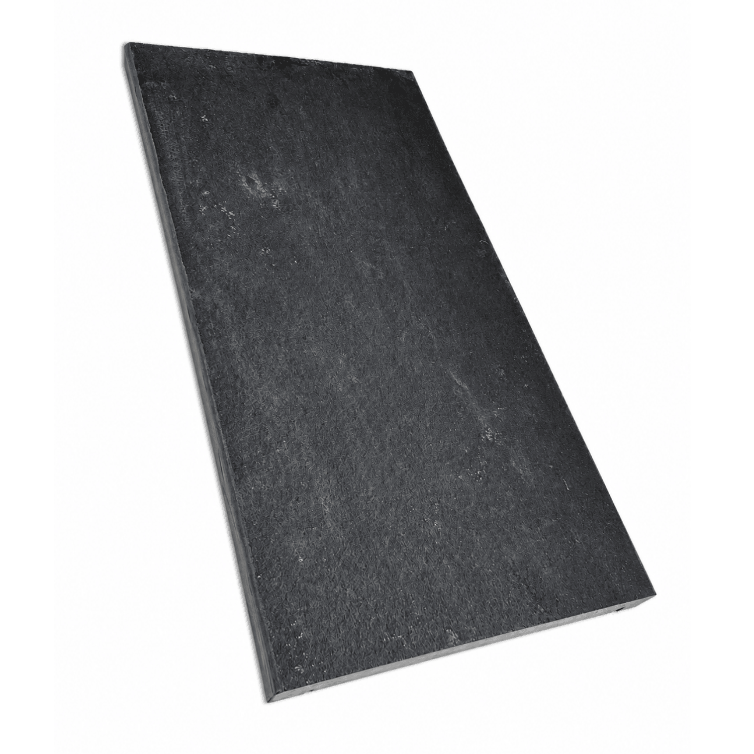 A rectangular black textured panel or mat shown at an angle on a plain white background.