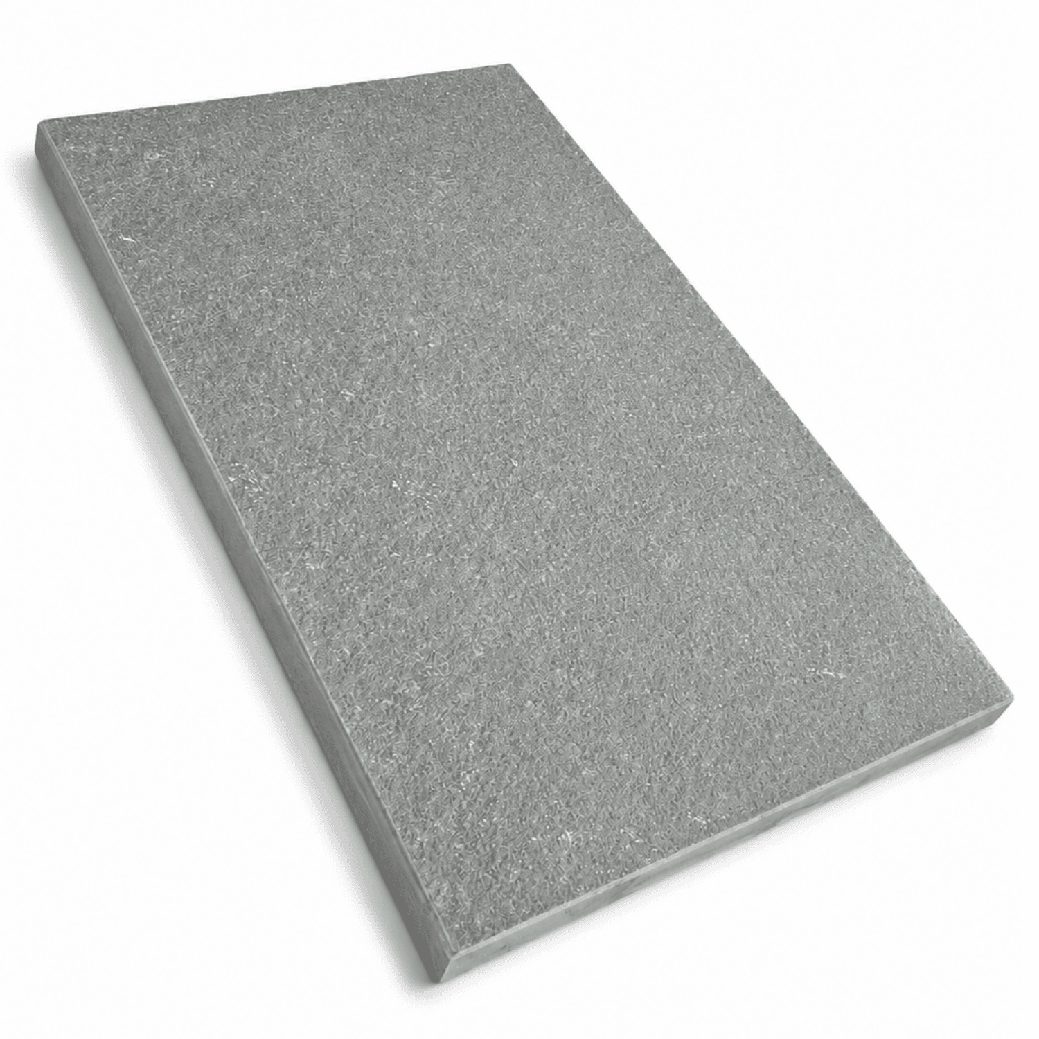 A rectangular grey stone tile with a textured surface, shown at an angle on a white background.