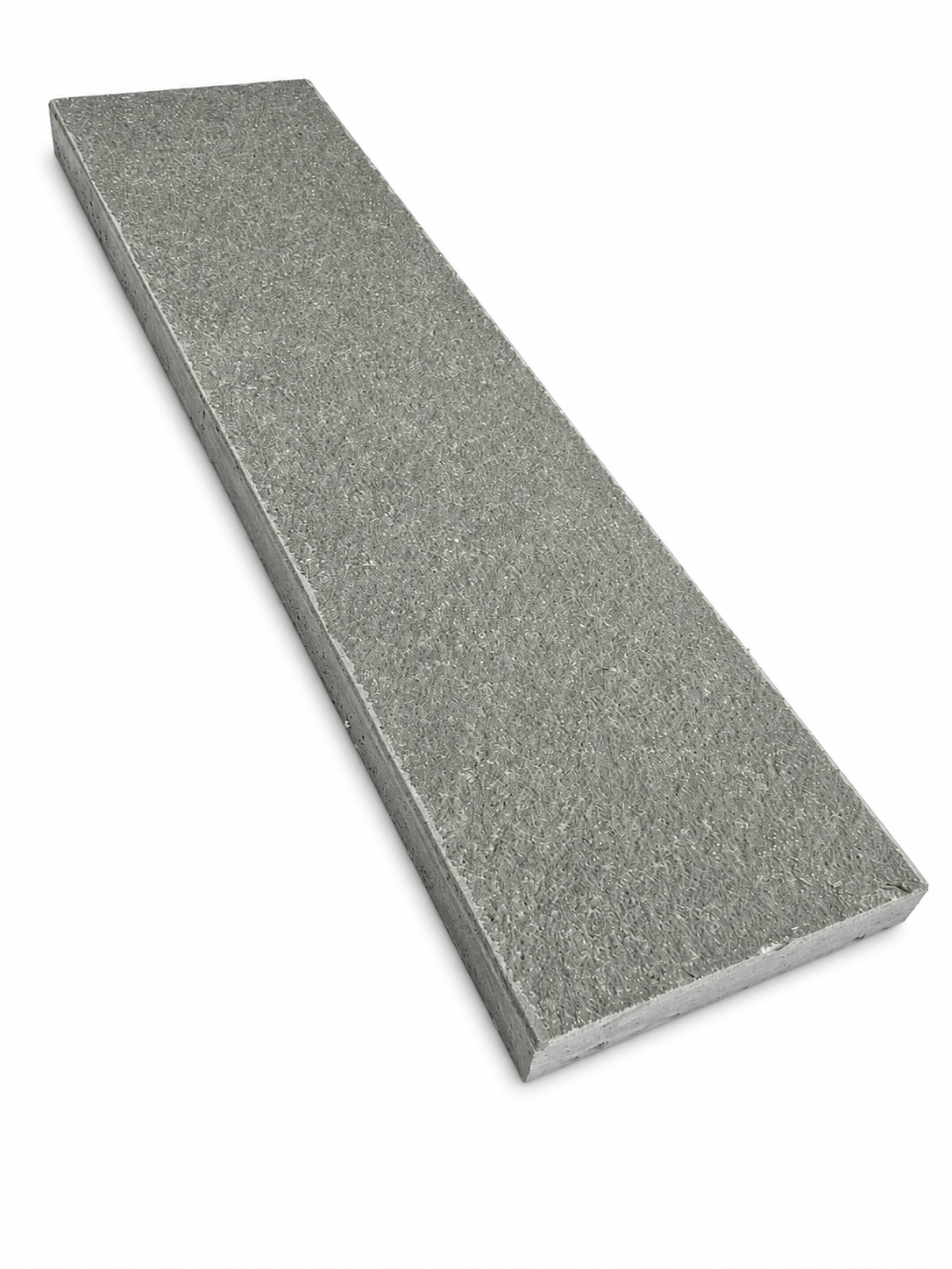 A rectangular grey textured stone or concrete tile shown at an angle on a plain white background.