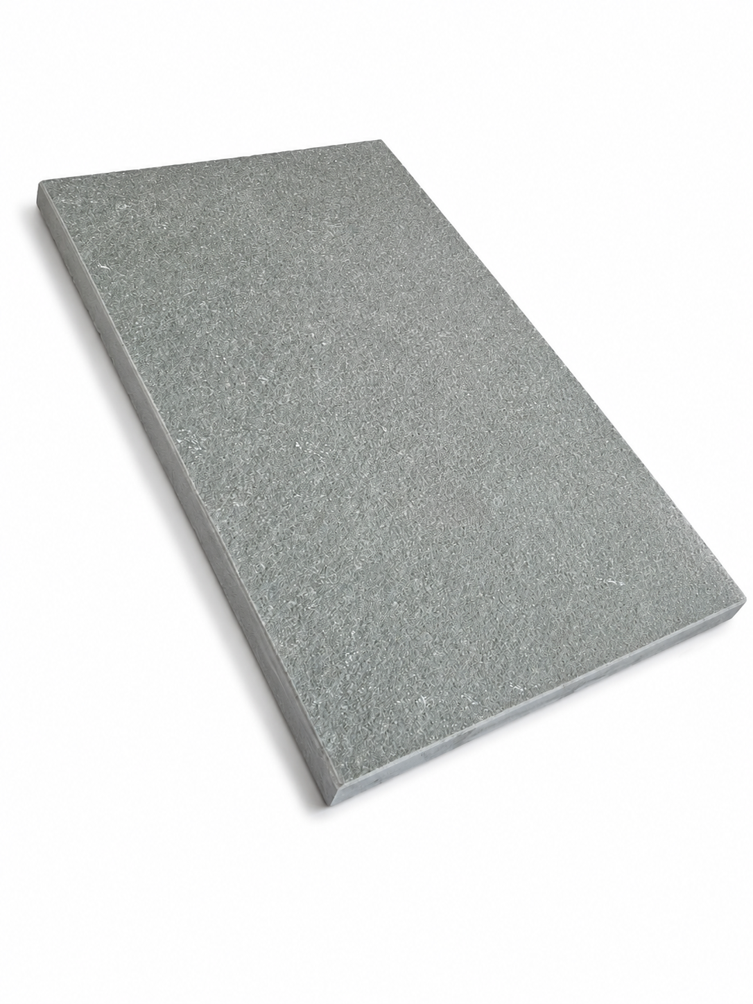 A rectangular grey stone tile with a textured surface, shown at an angle on a white background.