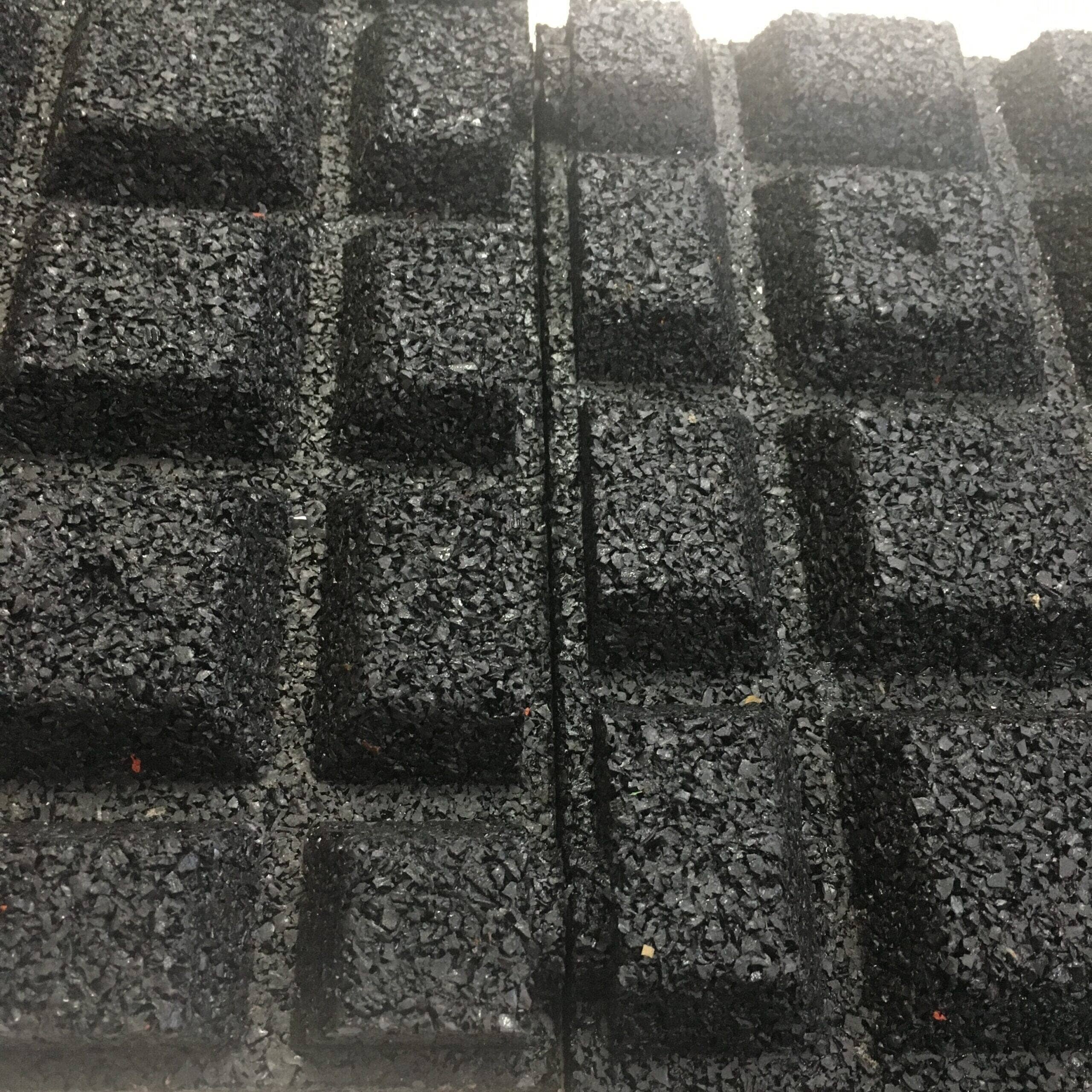 Castleflex Interlocking Rubber Promenade Tiles 500mm x 500mm - Carbon Black