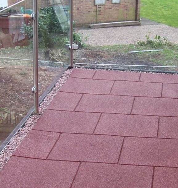 Castleflex Interlocking Rubber Promenade Tiles 500mm x 500mm - Carbon Black