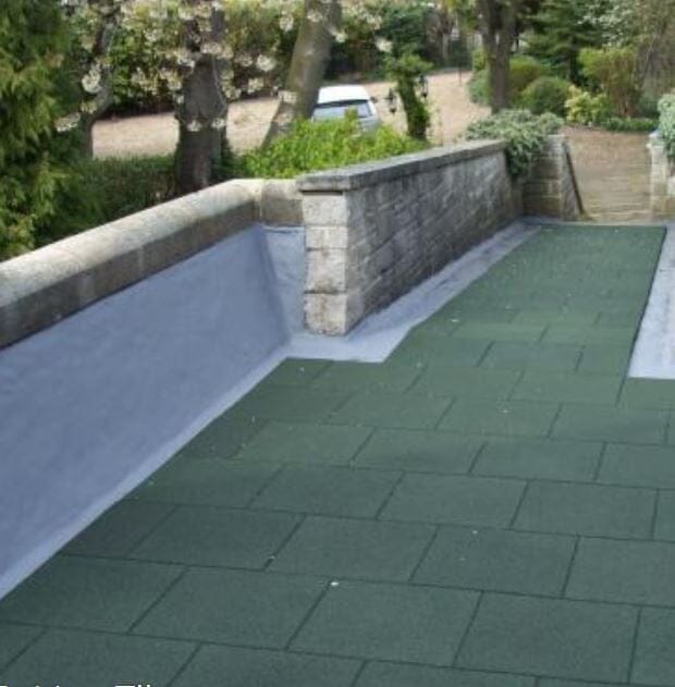 Castleflex Interlocking Rubber Promenade Tiles 500mm x 500mm - Carbon Black