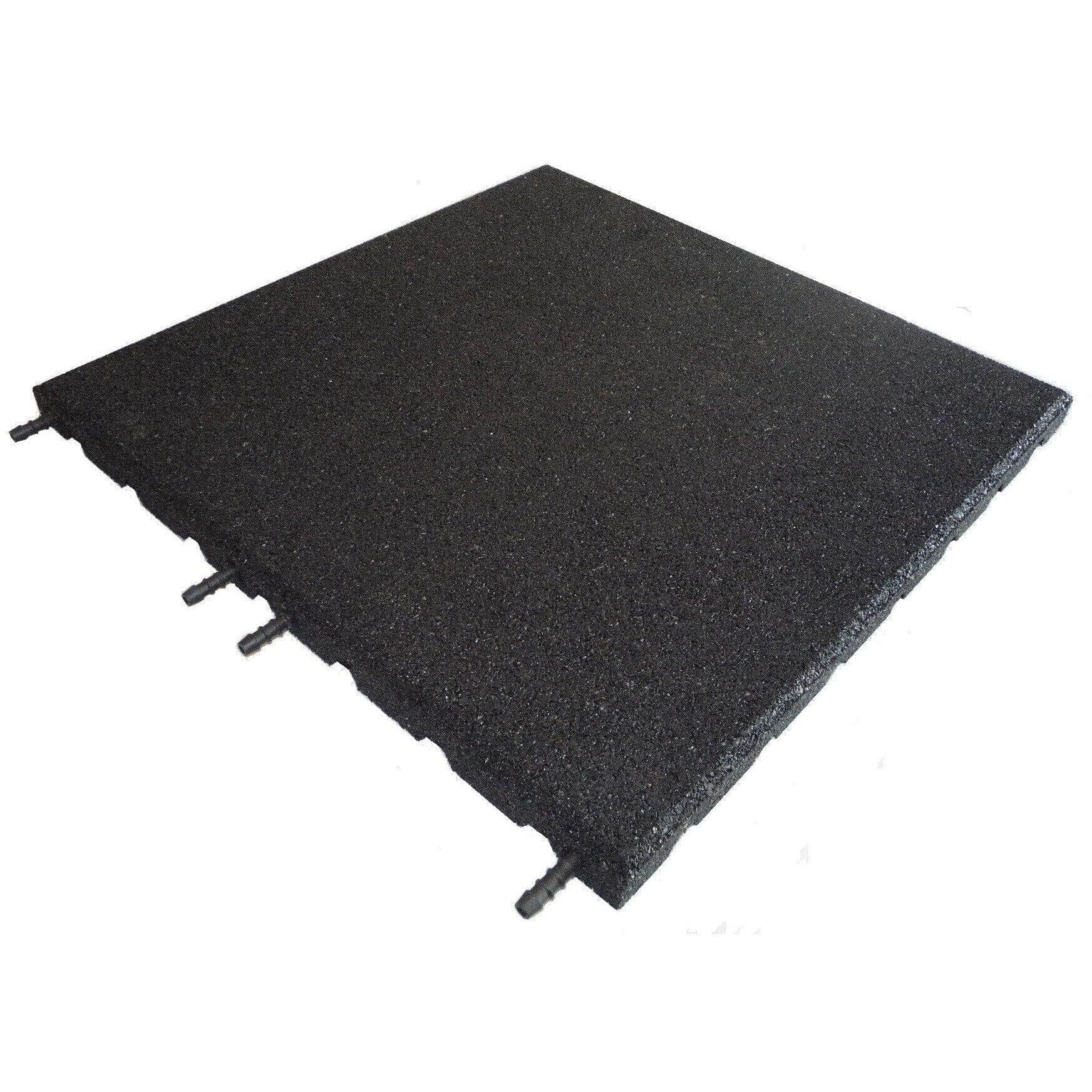 Castleflex Interlocking Rubber Promenade Tiles 500mm x 500mm - Carbon Black