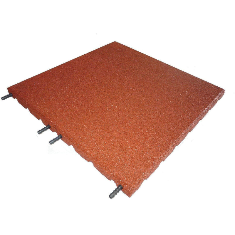 Castleflex Interlocking Rubber Promenade Tiles 500mm x 500mm - Rustic Red