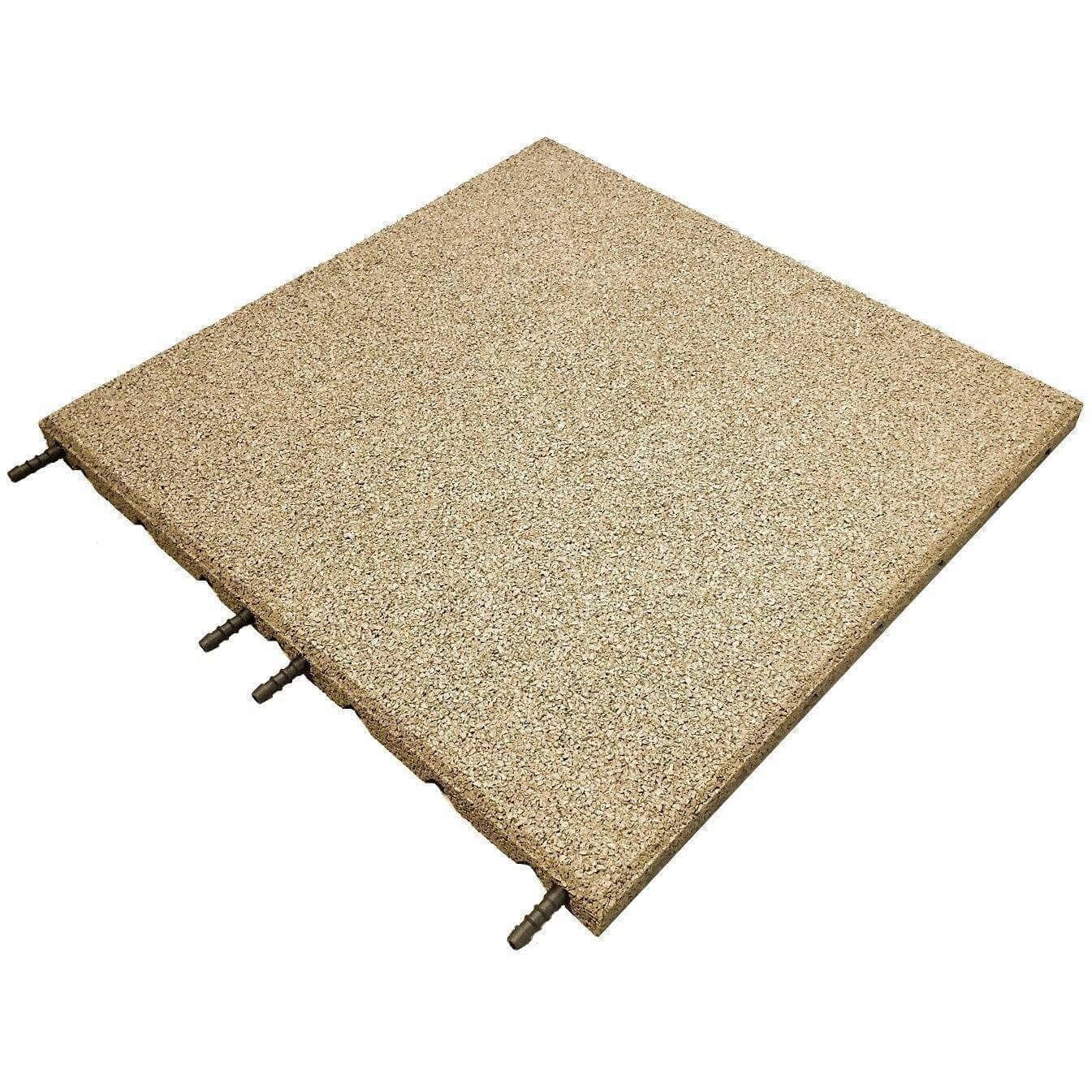 Castleflex Interlocking Rubber Promenade Tiles 500mm x 500mm - Sand