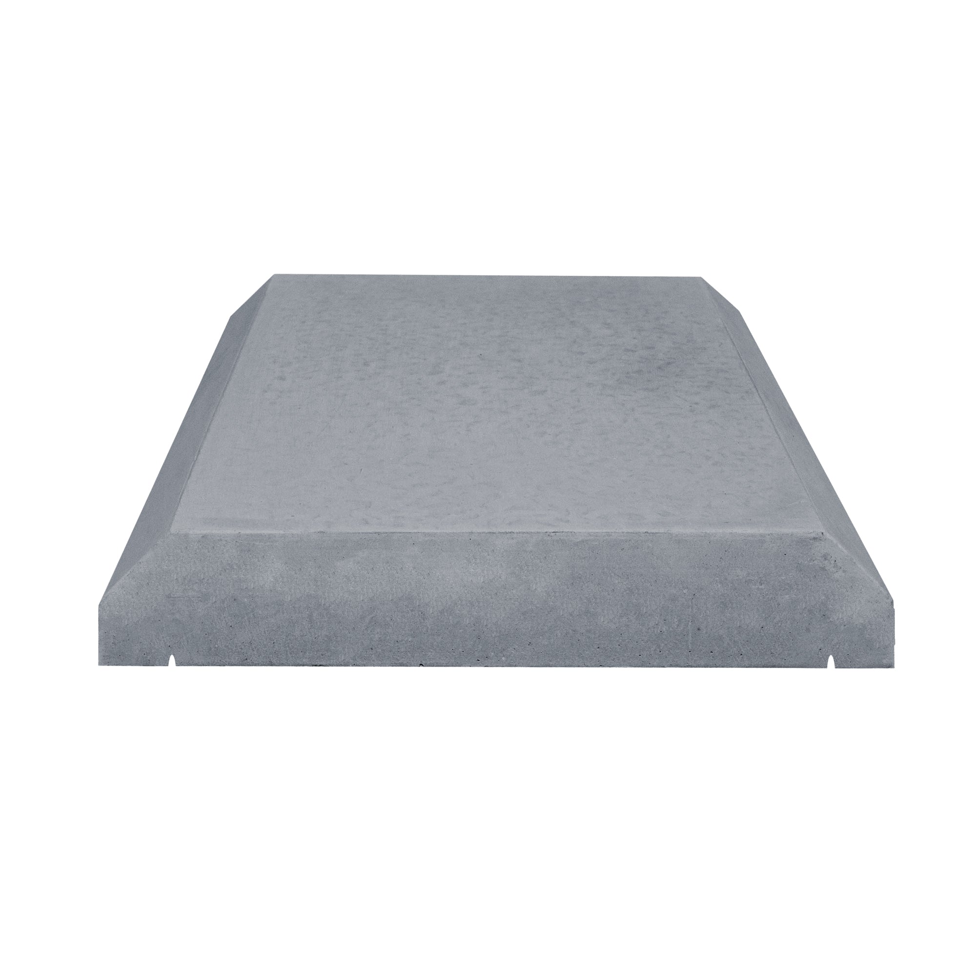 Charcoal Willowcrete coping stone featuring a flat surface and angled bevelled edges for wall protection