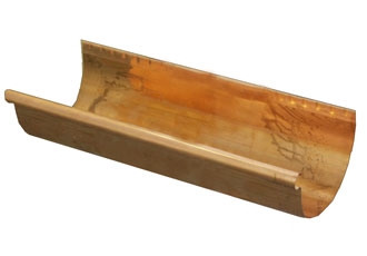 Metal Gutta copper 125mm half round gutter supplied in a 2.4m length.