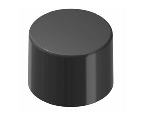A black, solid-coloured cylindrical aerator cup designed for use with roof vents.