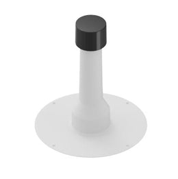 A white DEKS Ideal Aerator TPO H 400 Roof Vent with a black cup, designed for facilitating the extraction of water vapour in roofing applications.