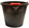 Easy Clean Ribbed Black Rubber Bucket with Handle