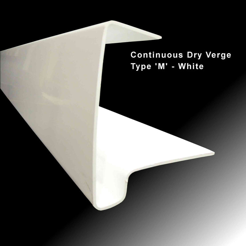 European Plastics PVC Continuous Dry Verge 'M' Type for Thin Leading Edge Concrete Tiles