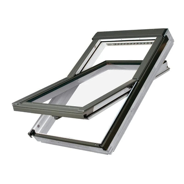 Fakro Electrically Operated Centre Pivot White Painted Pitched Roof Window