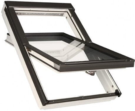 Fakro Manually Operated Centre Pivot Highly Energy Efficient White Painted Pitched Roof Window