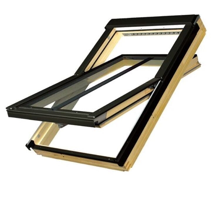 Fakro Manually Operated Centre Pivot Natural Pine Conservation Window - Roofing Supplies UK