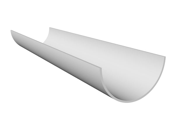 Freeflow 112mm Half Round Style Plastic Guttering 4m Length - White - Roofing Supplies UK