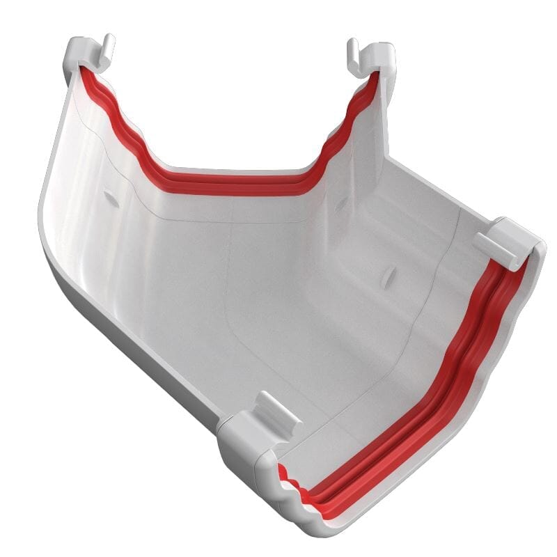 Freeflow Ogee Style Plastic Guttering Angle - White - Roofing Supplies UK