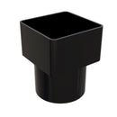 Freeflow Plastic Square to Round Pipe Adaptor - Black - Roofing Supplies UK