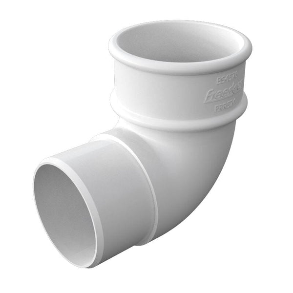 Freeflow Round Plastic Downpipe 90 Degree Offset Bend - White