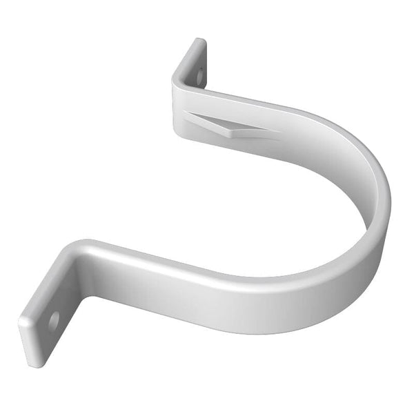 Freeflow Round Plastic Downpipe Flush Pipe Clip - White - Roofing Supplies UK