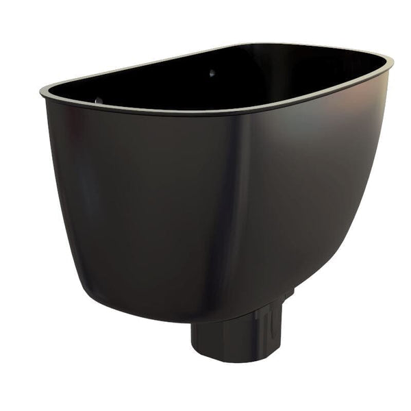 Freeflow Round Plastic Downpipe Hopper - Black - Roofing Supplies UK