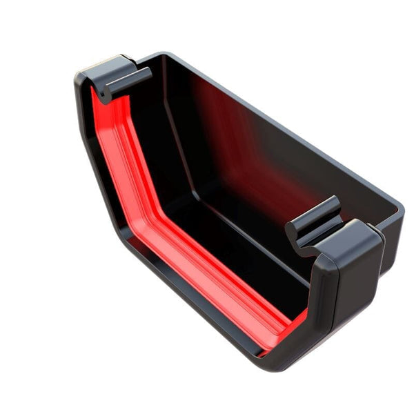 Freeflow Square Style Plastic Guttering External Stopend - Black - Roofing Supplies UK