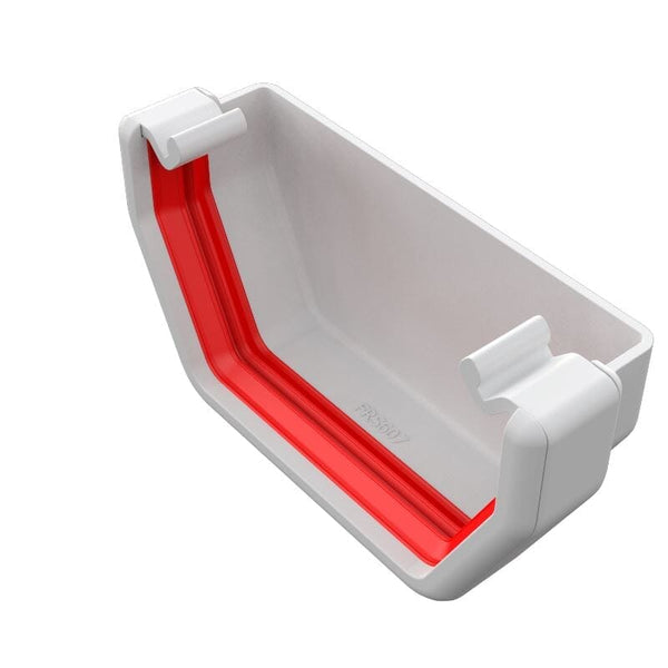 Freeflow Square Style Plastic Guttering External Stopend - White