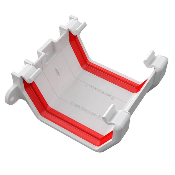 Freeflow Square Style Plastic Guttering Union Bracket - White - Roofing Supplies UK