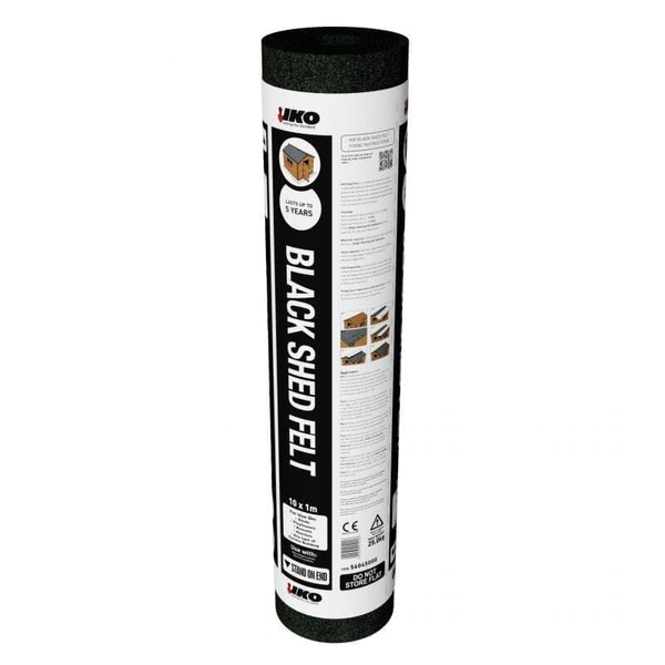 IKO Black Fibreglass Shed Roofing Felt - 8m x 1m