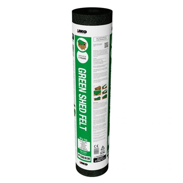IKO Green Fibreglass Shed Roofing Felt - 8m x 1m - Roofing Supplies UK