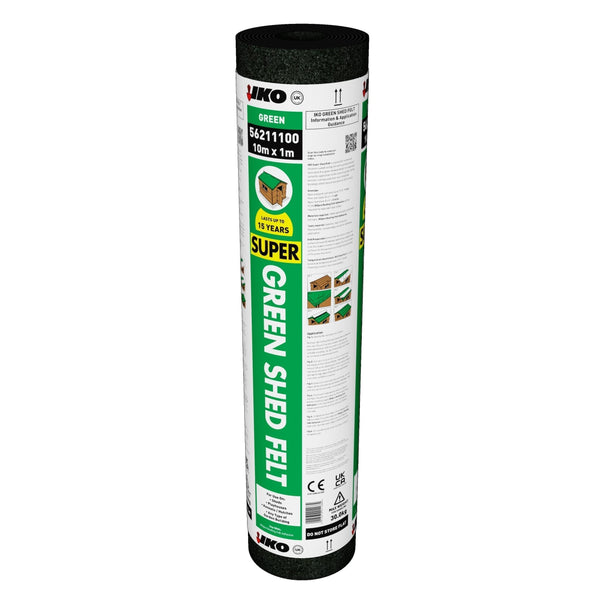 IKO Super Green Shed Roofing Felt - 10m x 1m