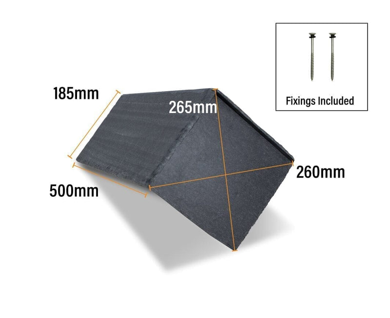 Mayan RealRidge Natural Slate Overlap Block End Ridge Tile 500mm - Roofing Supplies UK