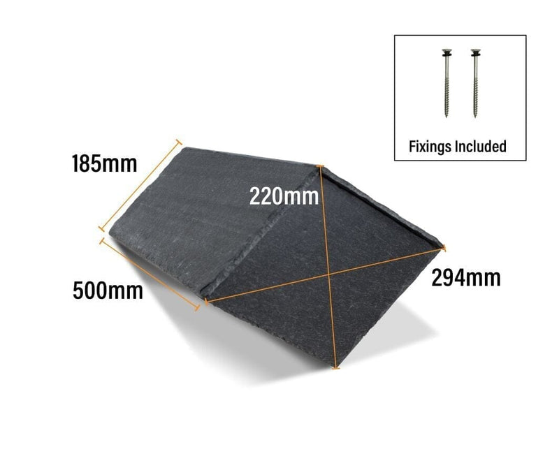 Mayan RealRidge Natural Slate Overlap Block End Ridge Tile 500mm - Roofing Supplies UK