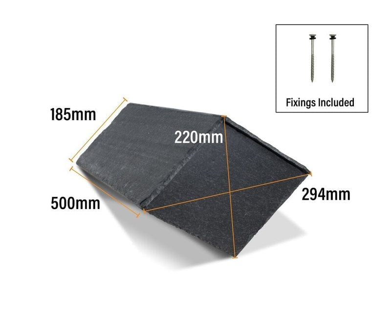 Mayan RealRidge Natural Slate Overlap Block End Ridge Tile 500mm