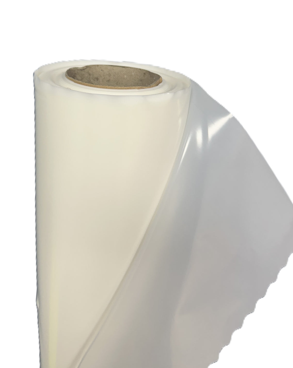 Close up of Novia 500 Gauge FR Virgin Polythene, highlighting the smooth, translucent polythene surface.