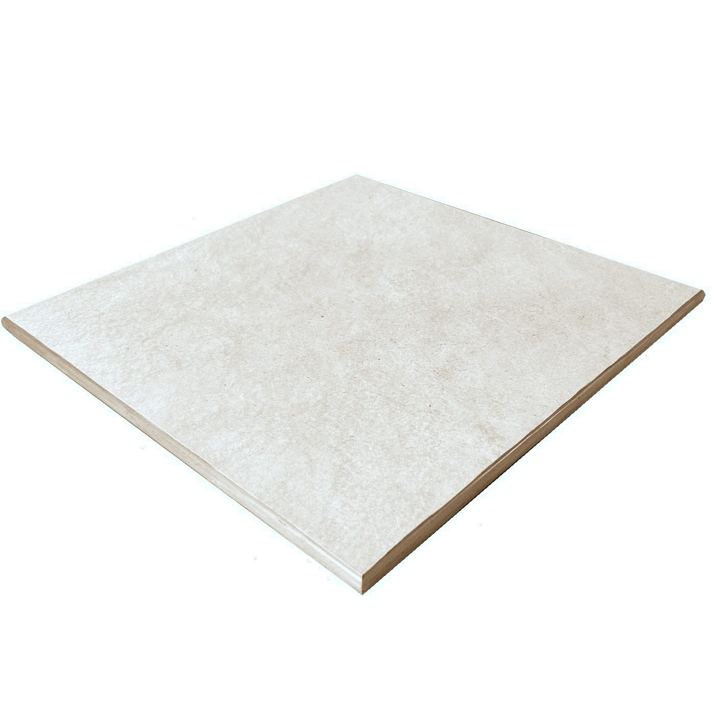 Castle Quartz White porcelain pier cap 20mm thick with smooth rounded edge and drip checks