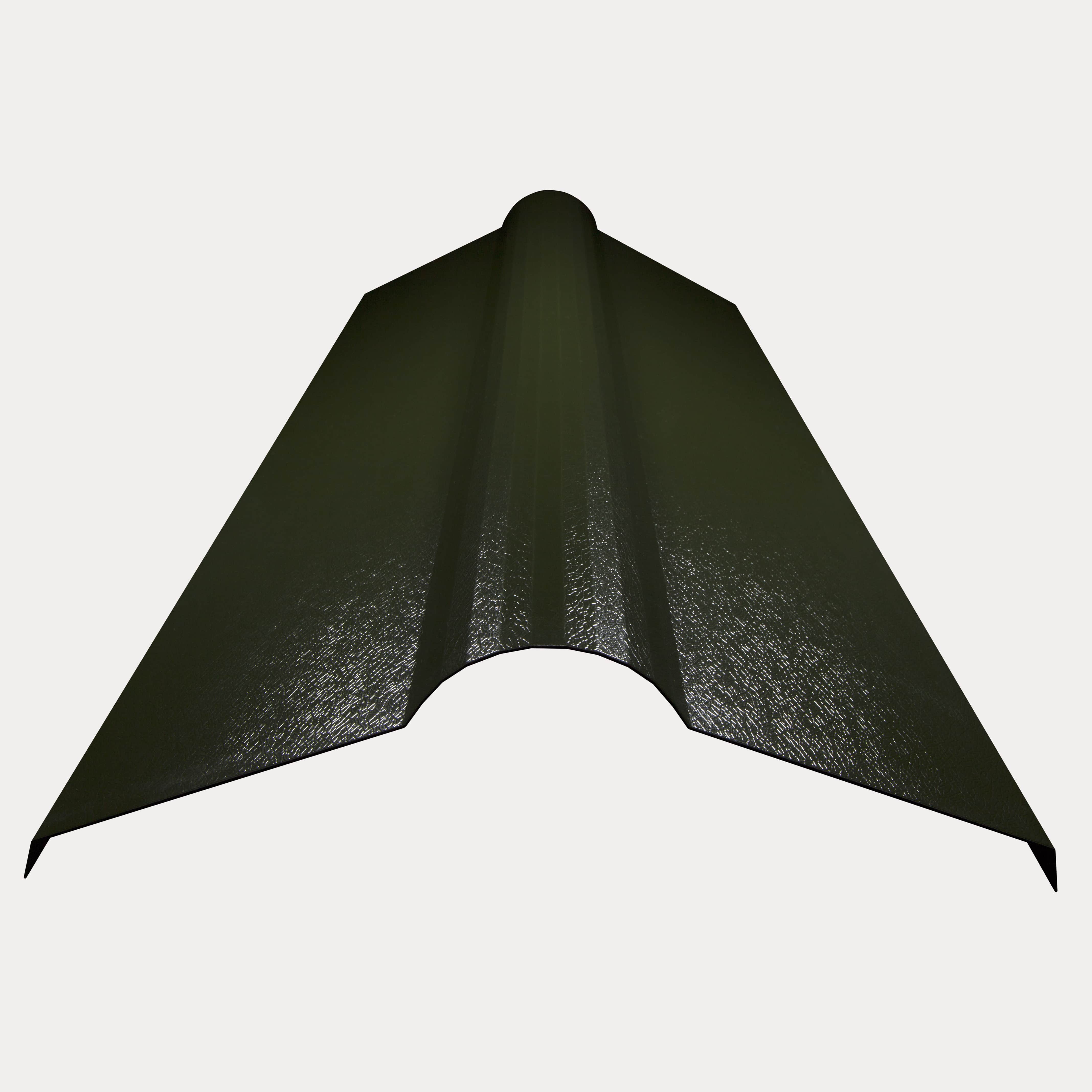 Hornsey Plastisol Coated Roll-Top Ridge Cap Flashing - Juniper Green - Pack of 3